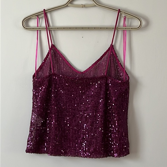 Zara Sequin Purple Sparkly Top - Picture 4 of 6
